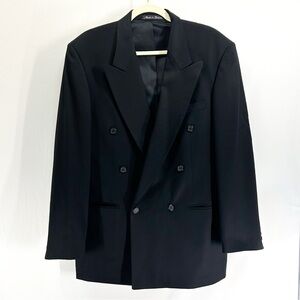 Pierre Balmain Men’s Black 100% Wool Double Breasted Blazer Size 40R